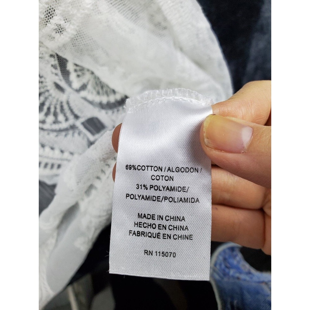 Nina Leonard White Lace Crochet Cover-Up - Picture 7 of 8